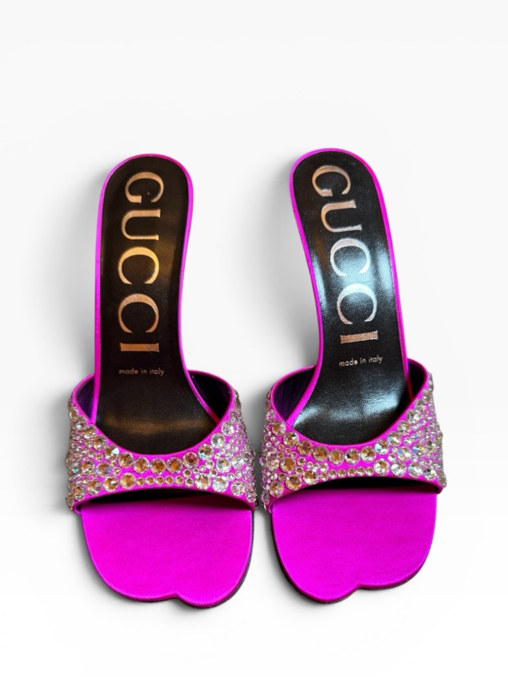 GUCCI Galactica Mules Fuchsia Crystal Embellished Sculptural Heel EU 36.5 US 6.5 - Picture 15 of 16